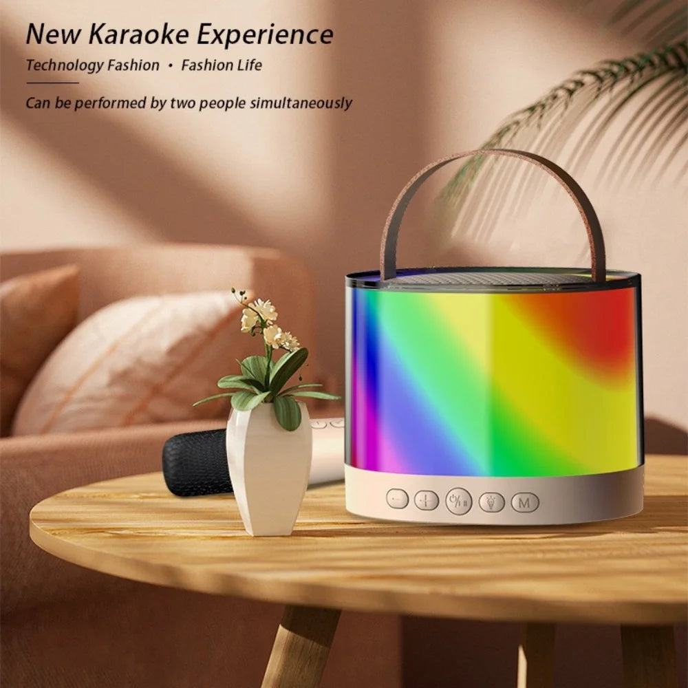 Karaoke Machine for Kids Age 3, 4, 5, 6, 7, 8+ Year Old, Mini Karaoke Speaker with 2 Microphones & Lights, Portable Bluetooth Speaker for Birthday Christmas Party Gifts
