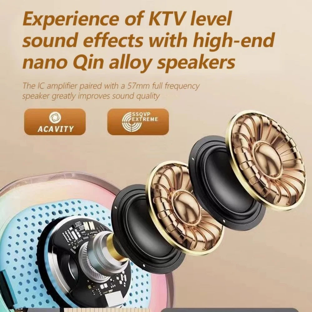 Karaoke Machine for Kids Age 3, 4, 5, 6, 7, 8+ Year Old, Mini Karaoke Speaker with 2 Microphones & Lights, Portable Bluetooth Speaker for Birthday Christmas Party Gifts