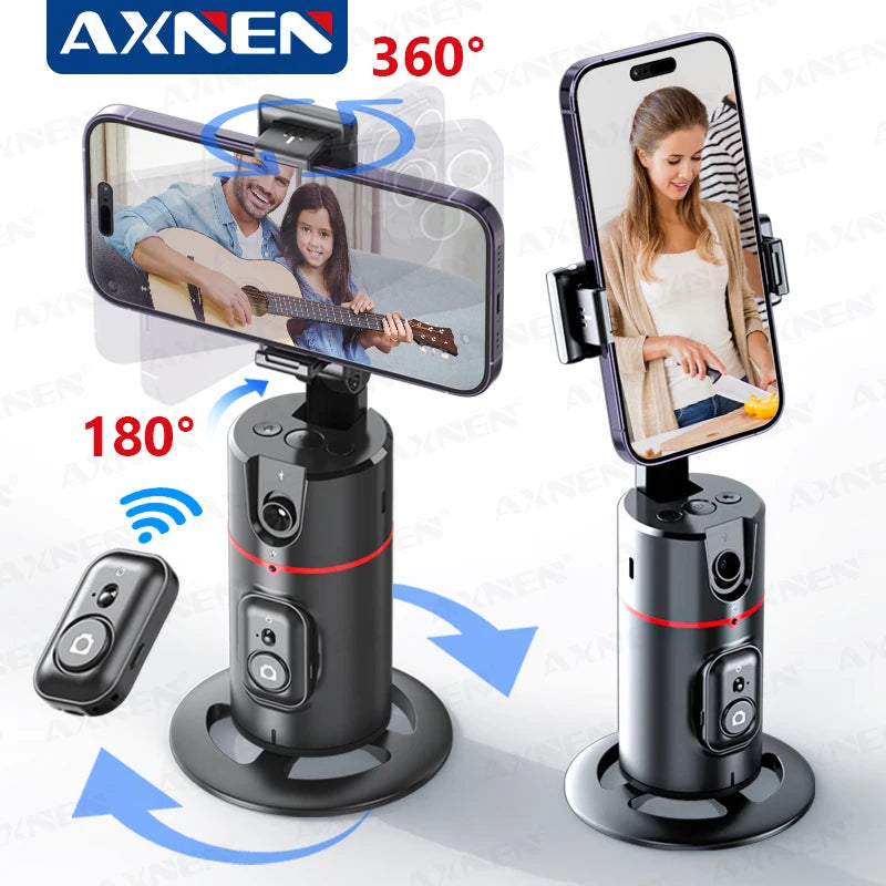 P02 360 Rotation Follow-Up Gimbal Stabilizer Monopod Desktop Tracking Gimbal with Remote for Phone Live Photography